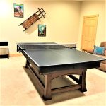 Lower Level Recreation Room with Pool/Ping Pong Table & Flat Screen TV